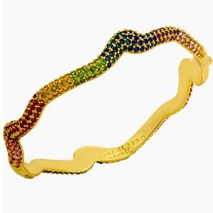 Kurt Geiger London Curved Rainbow Crystal Bangle